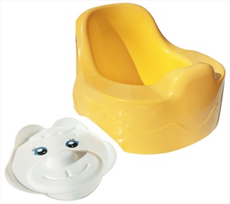 Горшок детский "Мишутка" с крышкой (желтый цвет)