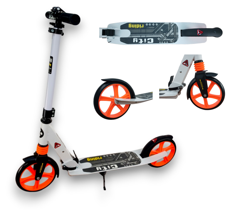 Самокат 2-х колесный PU 200 мм (White/белый)