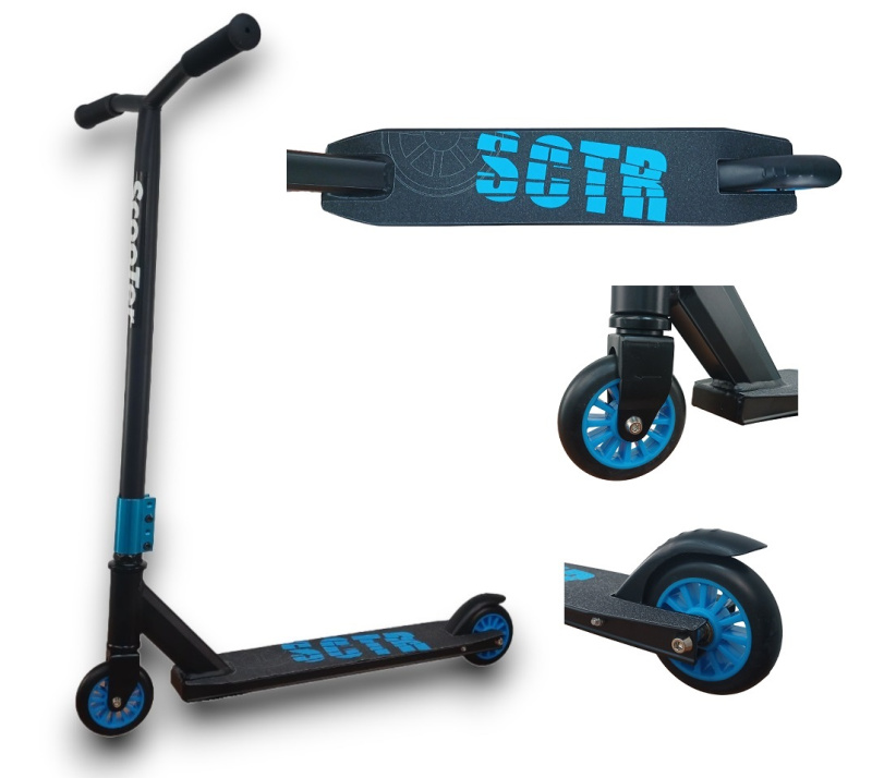 Самокат 2-х колесный трюковый PU-PL (Blue/синий)