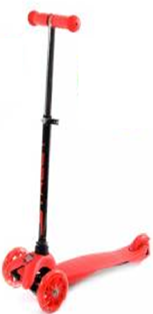 Самокат 3-х колесный Х PU 110/76 мм все колеса светятся не складной (RD)